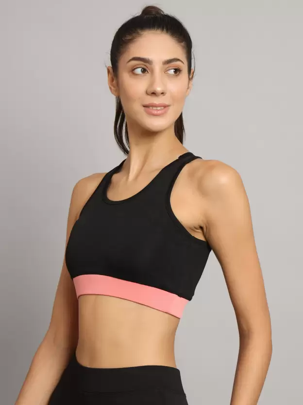 Stripped Black Sports Bra